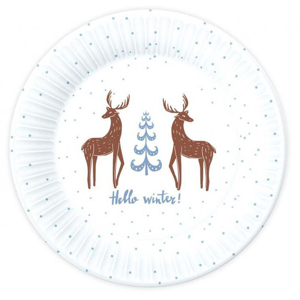 Produktbild: Weihnachten Hello Winter Pappteller 6 Stück 18 cm