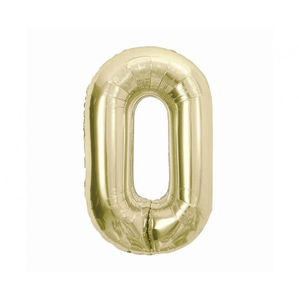 Produktbild: Champagnerfarbener Zahlen-Folienballon 0 85 cm