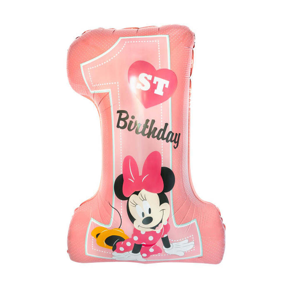 Produktbild: Disney Minnie Pink Folienballon 1. Geburtstag 71 cm