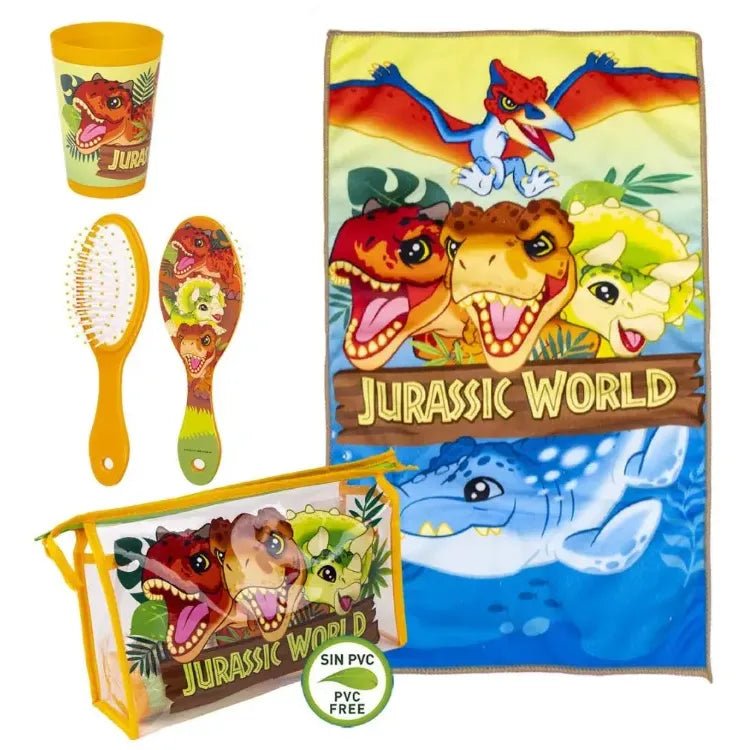 Jurassic World Waschtasche Kinder-Set – Ideal für Reise & Kita – Robustes EVA Material