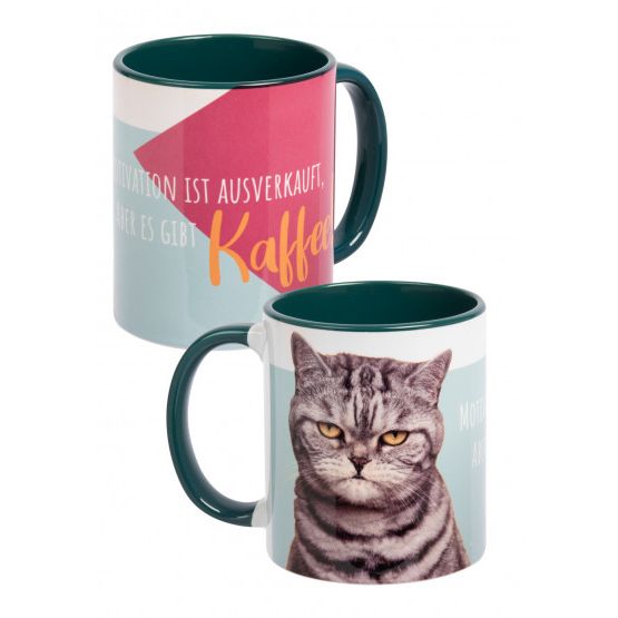 Motivations-Tasse mit Katze – Geschenkidee aus Keramik (320 ml)