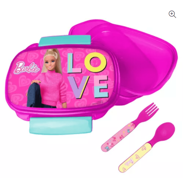 Barbie Love Brotdose + Besteckset
