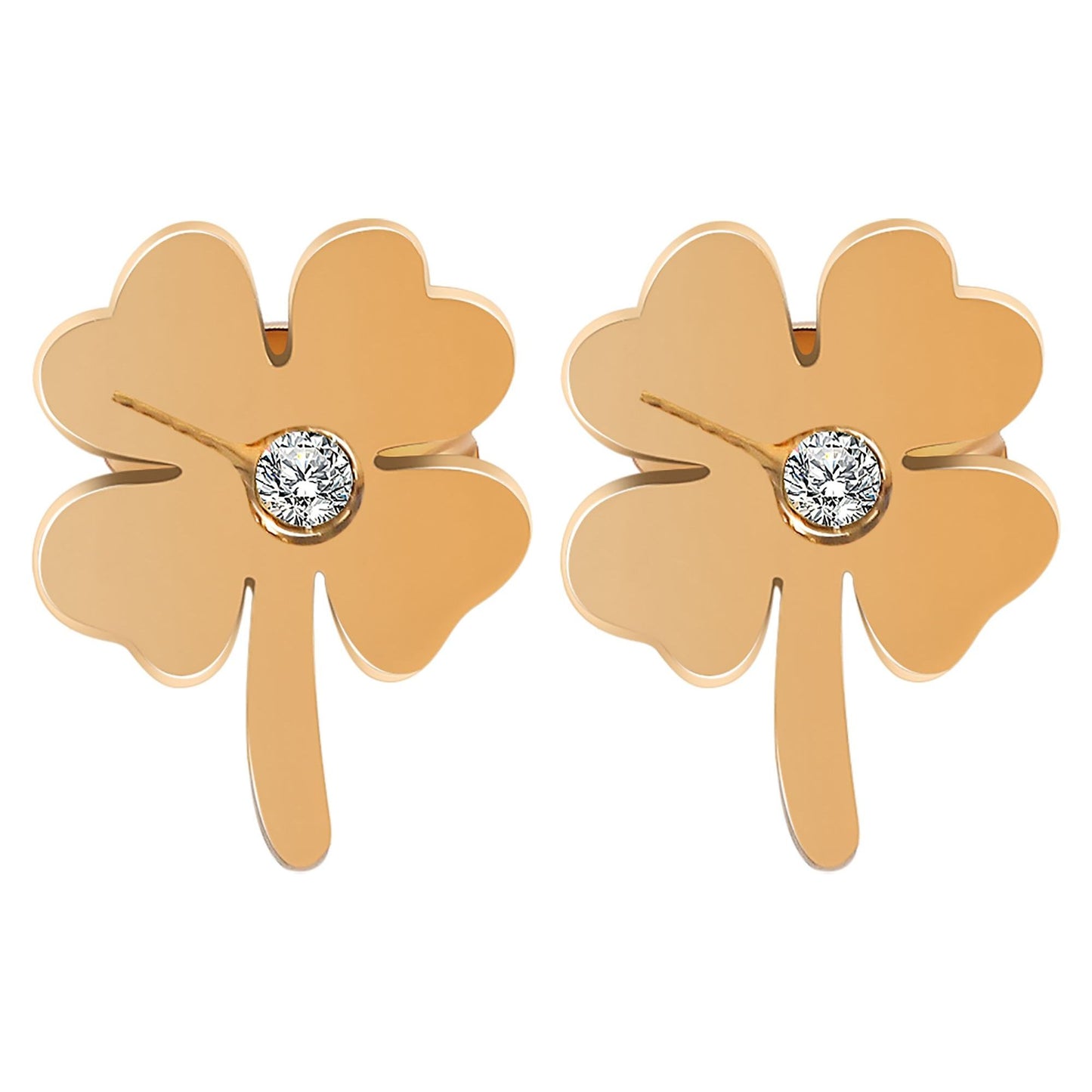 Edelstahl Ohrstecker Kleeblatt | Schmuck Kinder & Damen