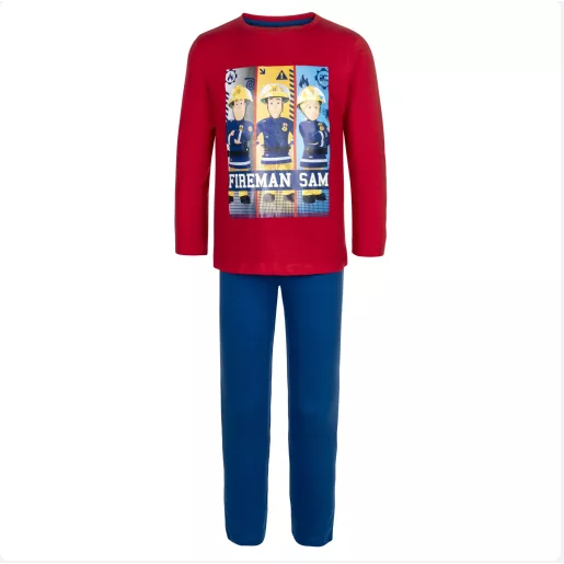 Feuerwehrman Sam Pyjama für Jungen – 122–128 cm | 100 % Baumwolle