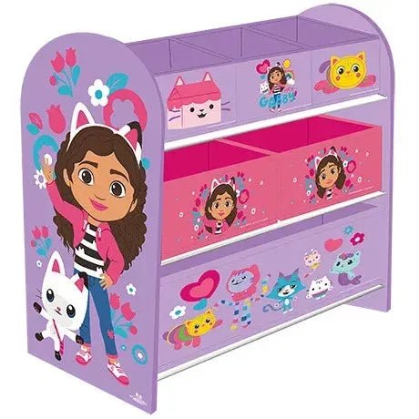 Gabby’s Dollhouse Schubladenschrank mit 6 Boxen – Kinder Aufbewahrungsregal