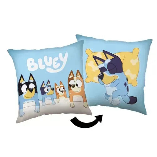 Bluey Kissenbezug 40×40 cm – Kinder Kissenhülle mit Bluey & Bingo
