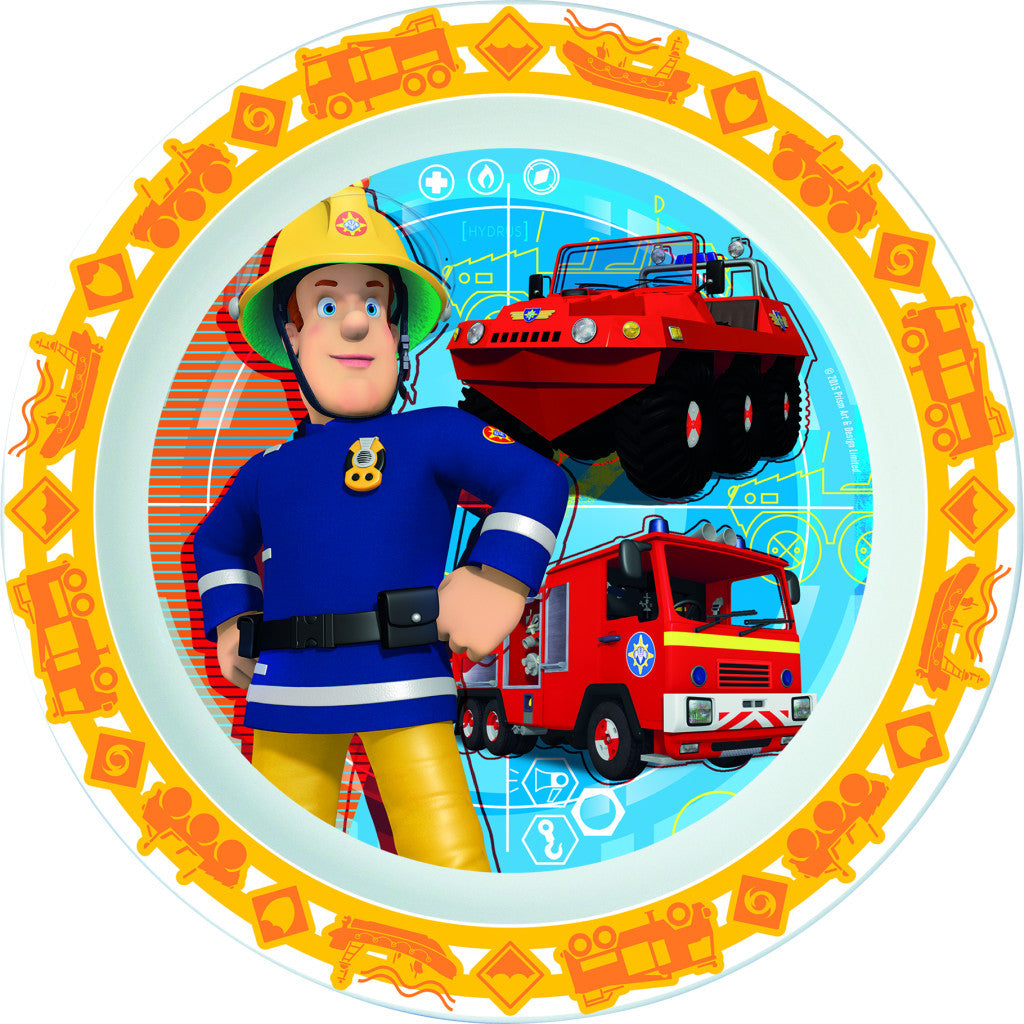 Sam le pompier Mission Sauvetage Petite assiette plate pour enfants en plastique – 22 cm