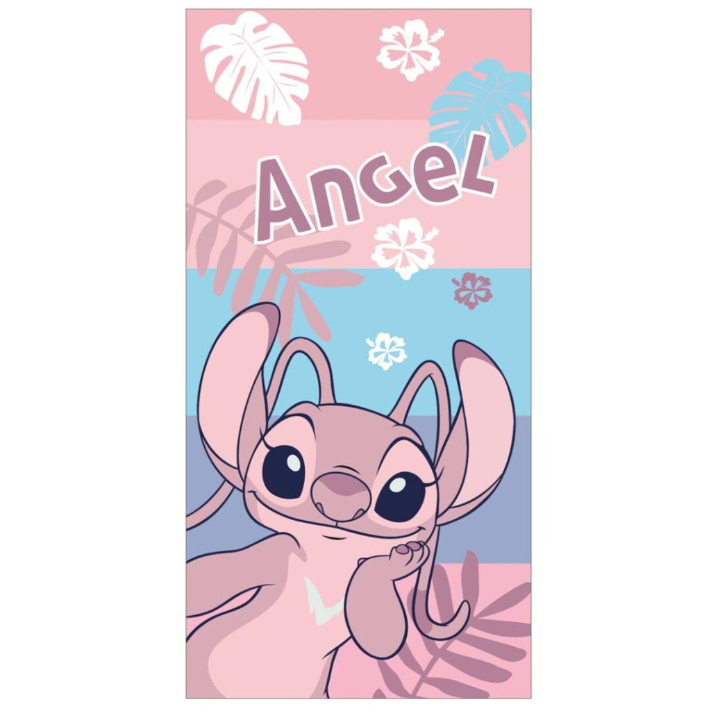 Disney Lilo und Stitch Pink , (Schnell trocknend) Badetuch für Kinder aus Polyester – 70 × 140 cm