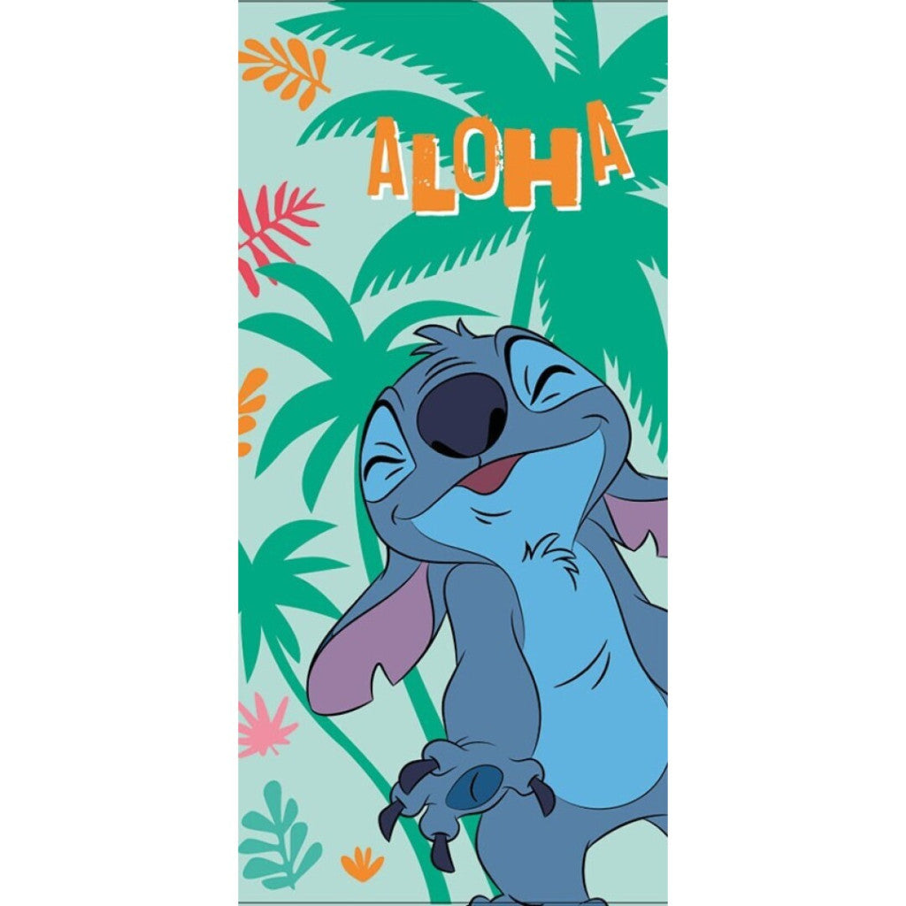 Disney Lilo et Stitch Fun, Serviette de bain pour enfant en polyester (séchage rapide) – 70 × 140 cm