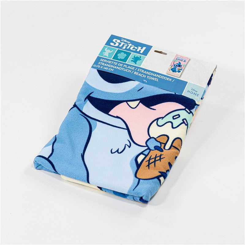 Disney Lilo and Stitch Beach Ice Cream Bath Towel, (Fast Dry) Polyester Kids' Bath Towel – 70 × 140 cm
