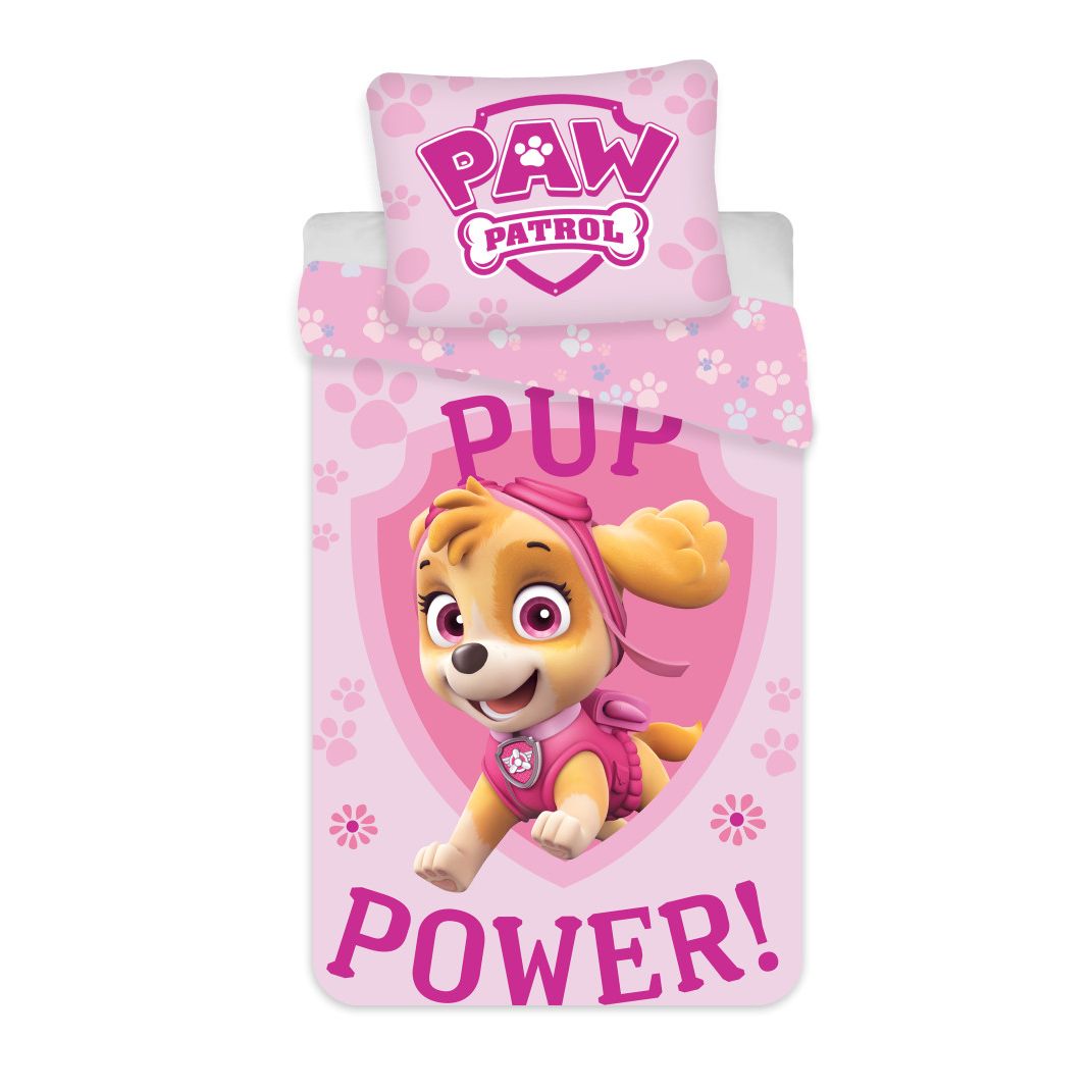 Paw Patrol Skye Dream Kinder, Kindergarten Bettbezug Babybettwäsche-Set – 100 × 135 cm + 40 × 60 cm, Baumwolle