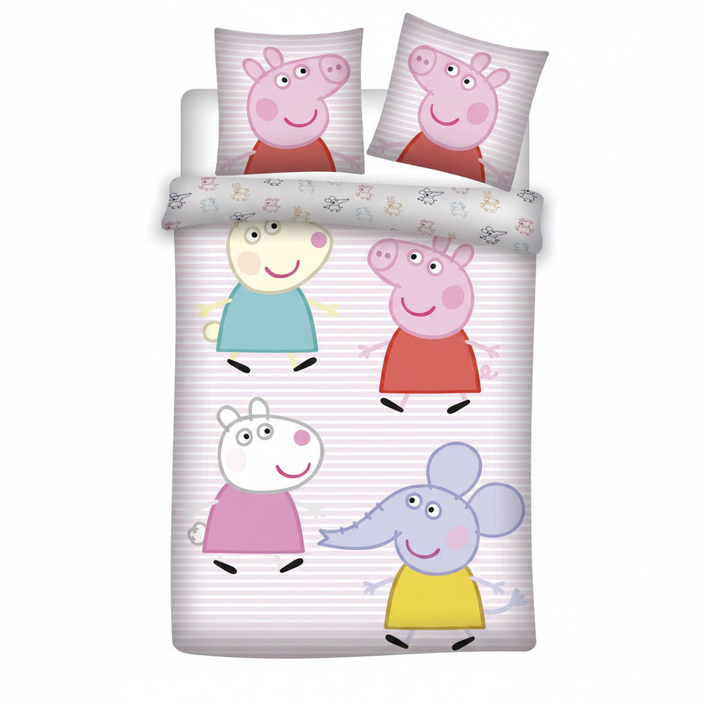 Peppa Wutz Little Friends Babybettwäsche-Set – 100 × 135 cm + 40 × 60 cm, Baumwolle