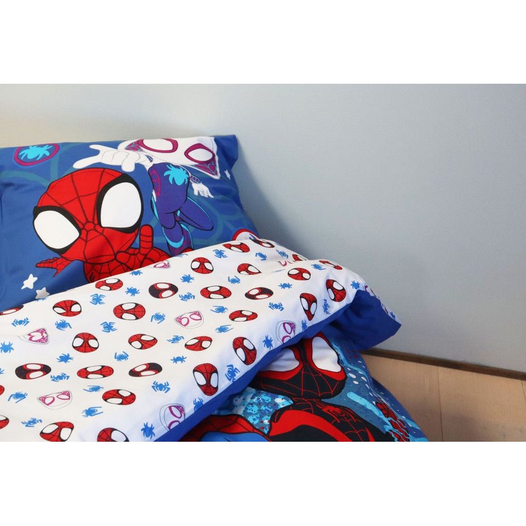 Spiderman City Adventures Kinder Bettbezug Babybettwäsche-Set – 100 × 135 cm + 40 × 60 cm, Baumwolle