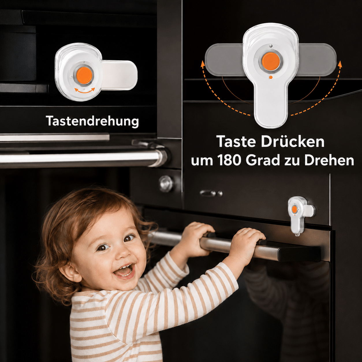 Premium Backofen Sicherung für Babys & Kleinkinder – Hitzebeständig & Selbstklebend – Universeller Herdschutz – Weiß