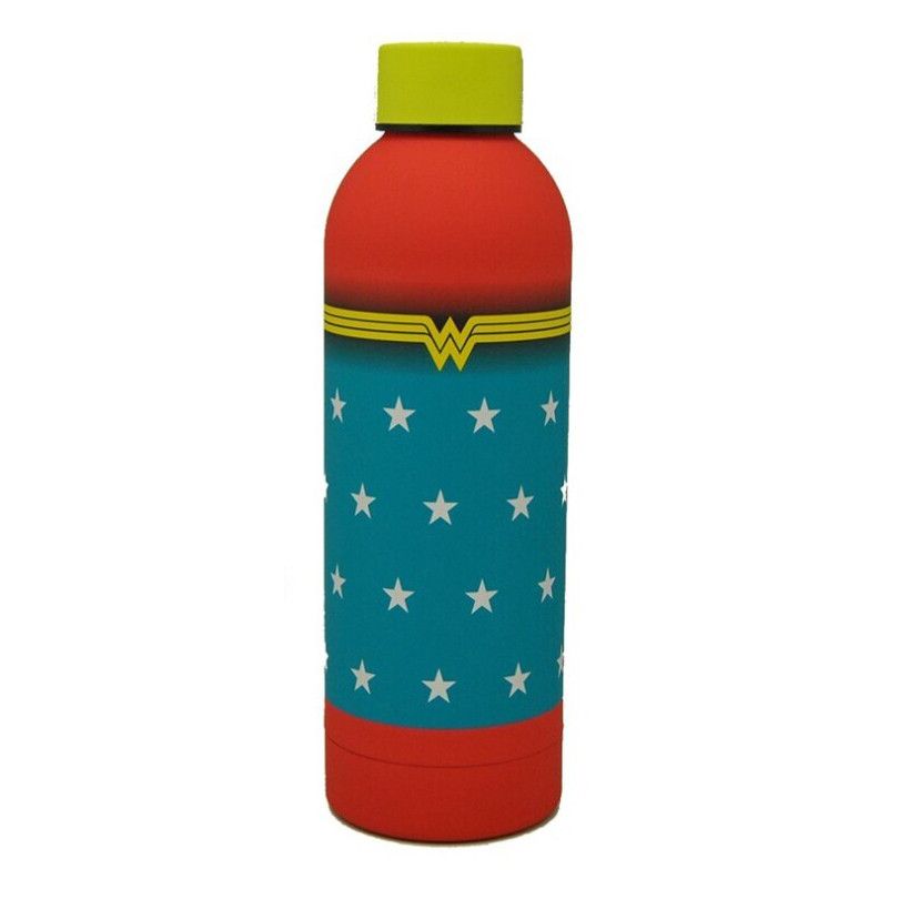 Wonder Woman Star Soft-Touch-Wasserflasche Sport-Trinkflasche aus Kunststoff mit Schraubverschluss für Kinder – 700 ml, BPA-frei