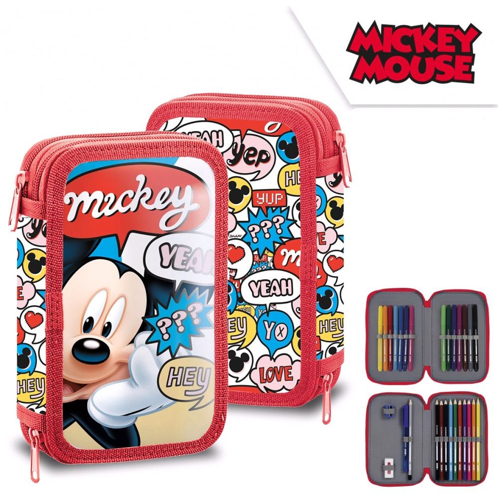 Disney Mickey gefülltes Federmäppchen mit 2 Etagen