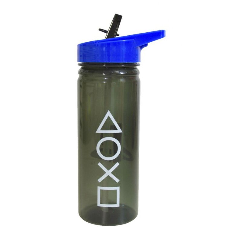 Bouteille d'eau de sport PlayStation en plastique avec paille pour enfants – 470 ml, sans BPA