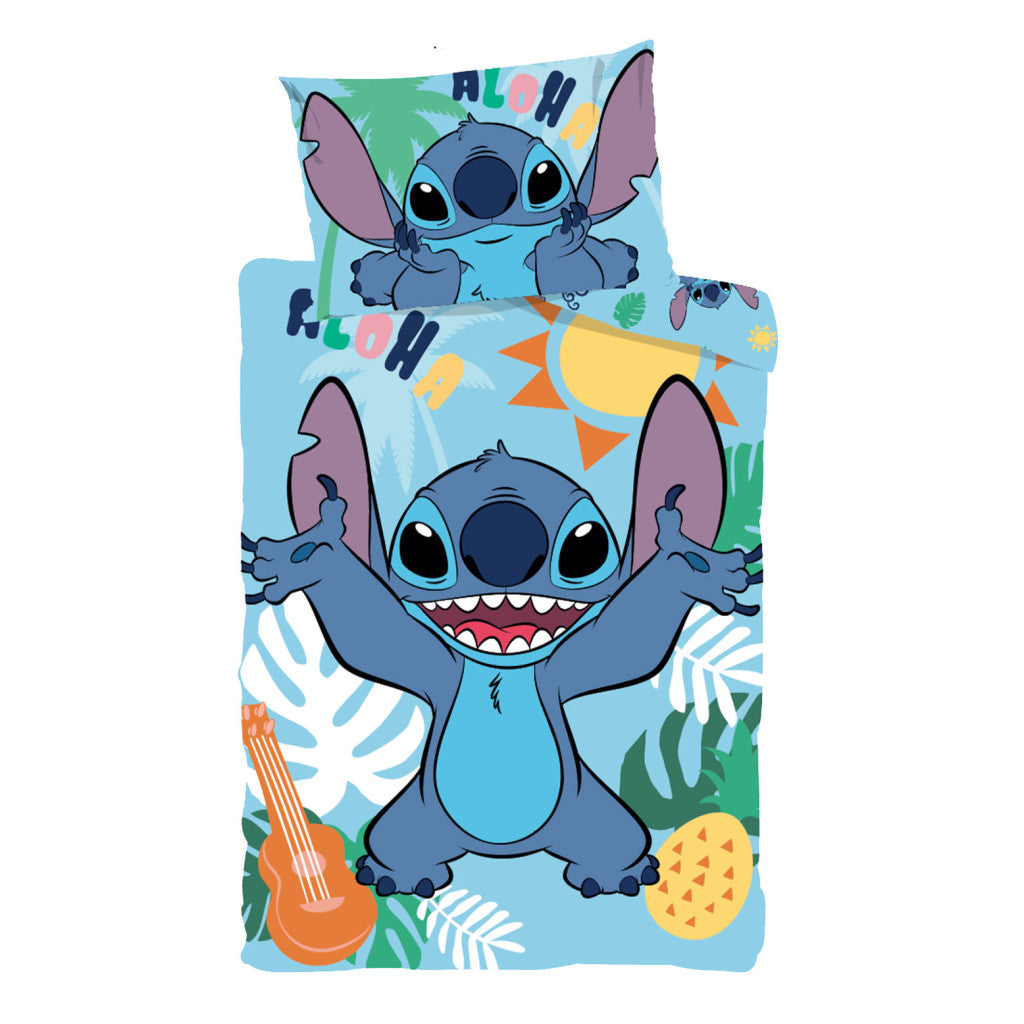 Disney Lilo and Stitch Tropical Paradise Cot Bedding Set - 100 x 135 cm + 40 x 60 cm, Cotton