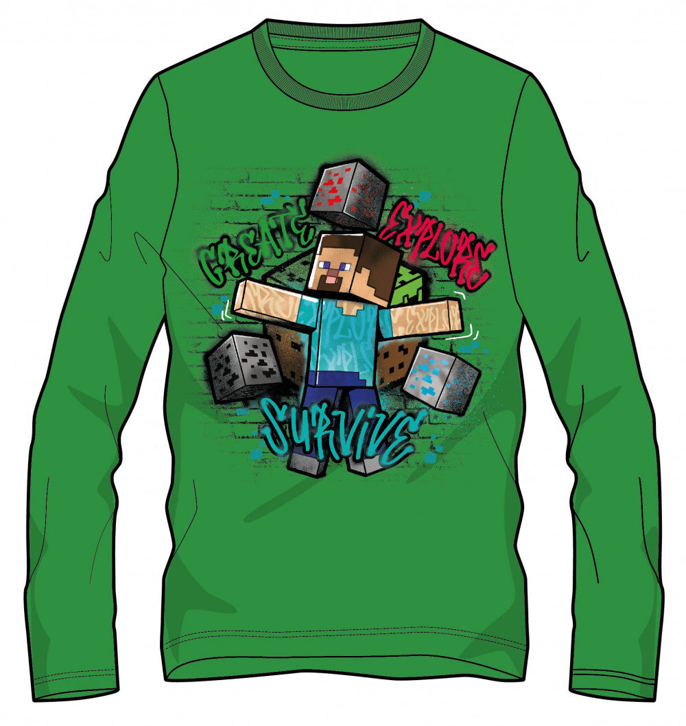 Minecraft Kinder-Langarmshirt, Oberteil 6-12 Jahre
