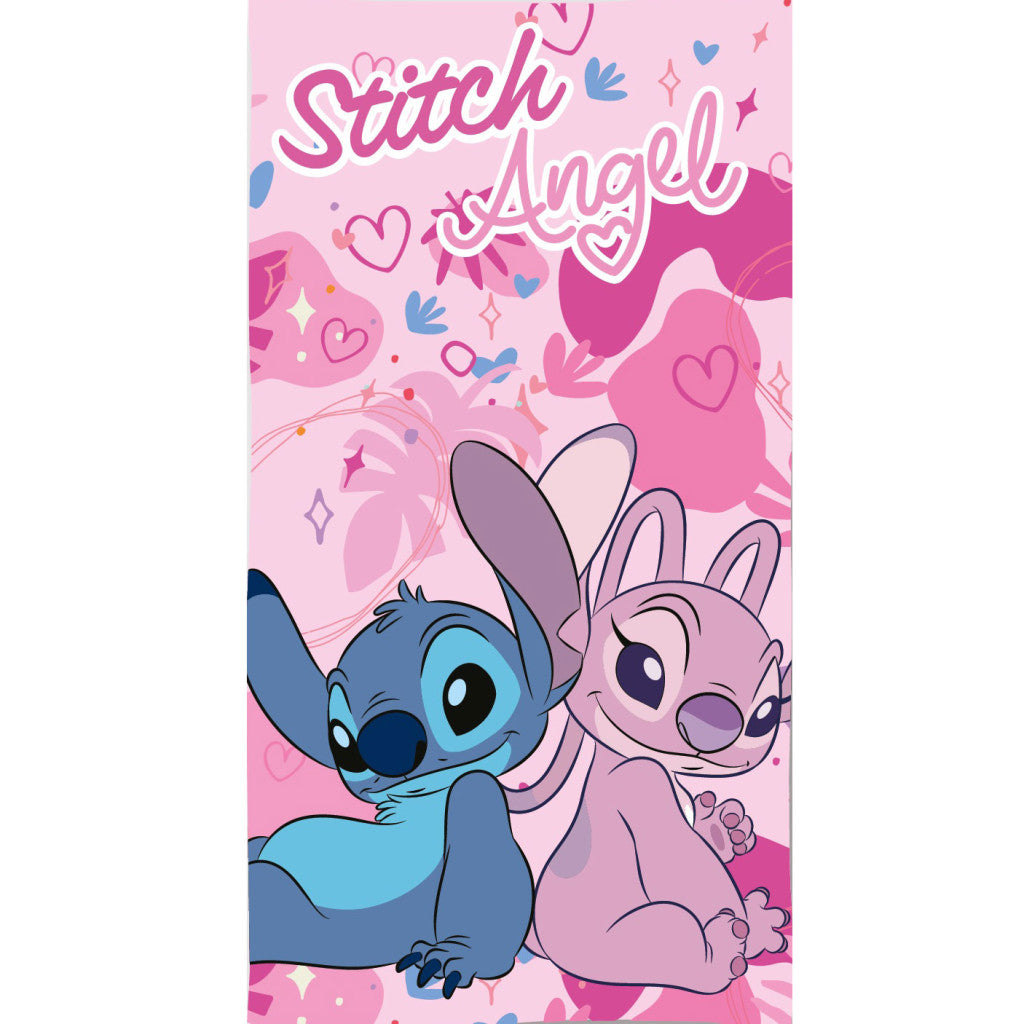 Disney Lilo and Stitch Love Duo, (Fast Dry) Polyester Kids' Beach Towel – 70 × 140 cm