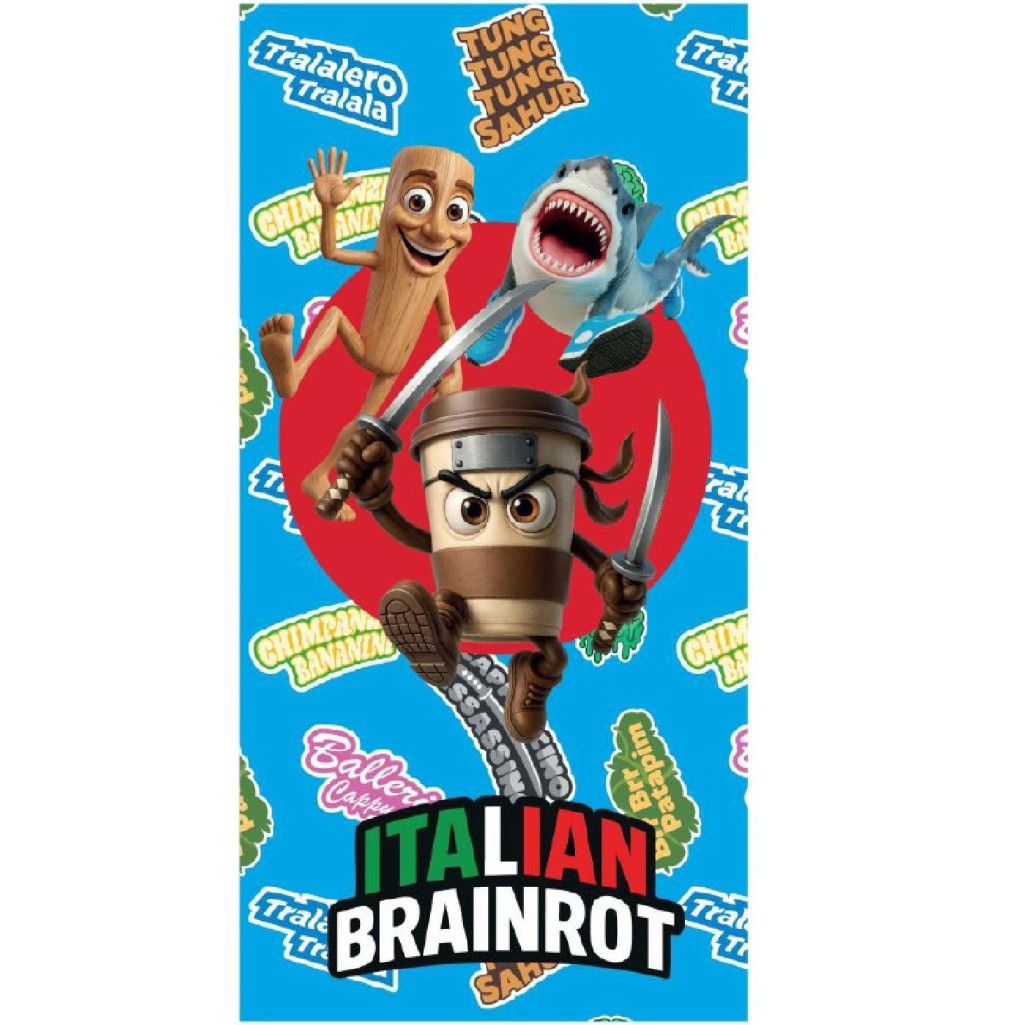Brainrot Meme Madness, (Quick Dry) Polyester Kids Bath Towel - 70 × 140 cm