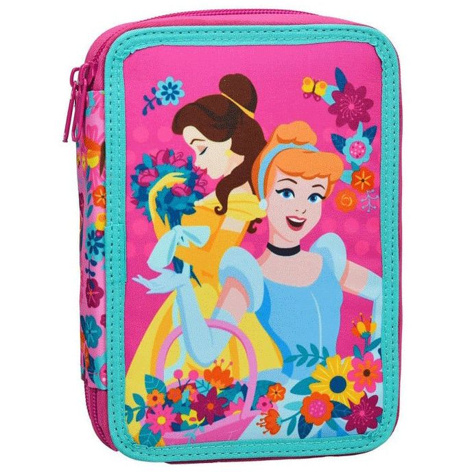 Disney Prinzessin Spring 2 Etagen Federmäppchen für Kinder – 13 x 20 x 7 cm