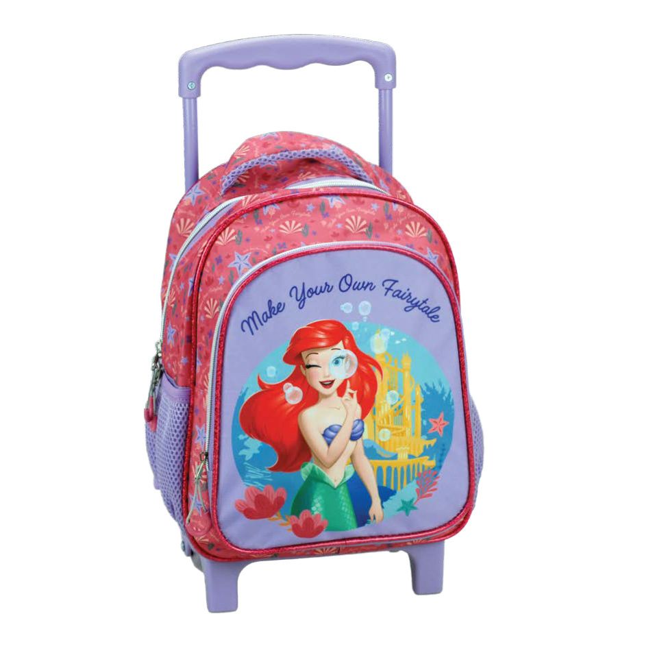 Sac à dos à roulettes Disney Princesse Ariel Fairytale pour enfants – 30 x 25 x 15 cm