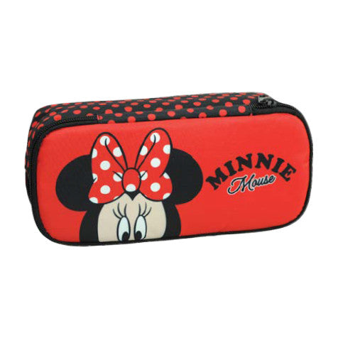Disney Minnie Red Dots mit 2 Fächern Federmäppchen für Kinder – 26 x 6 x 10 cm