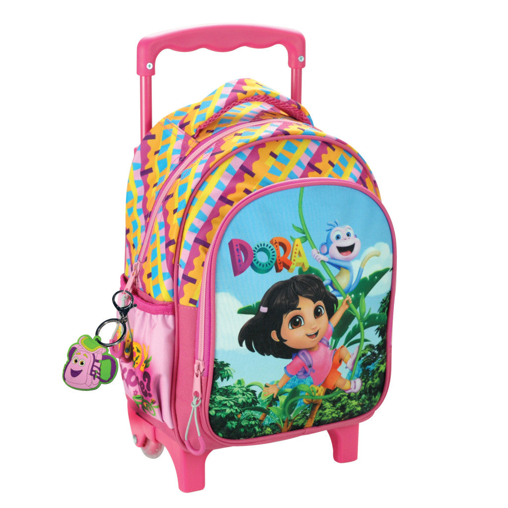 Dora the Explorer Jungle rollender Kindergartenrucksack für Kinder – 30 x 25 x 15 cm