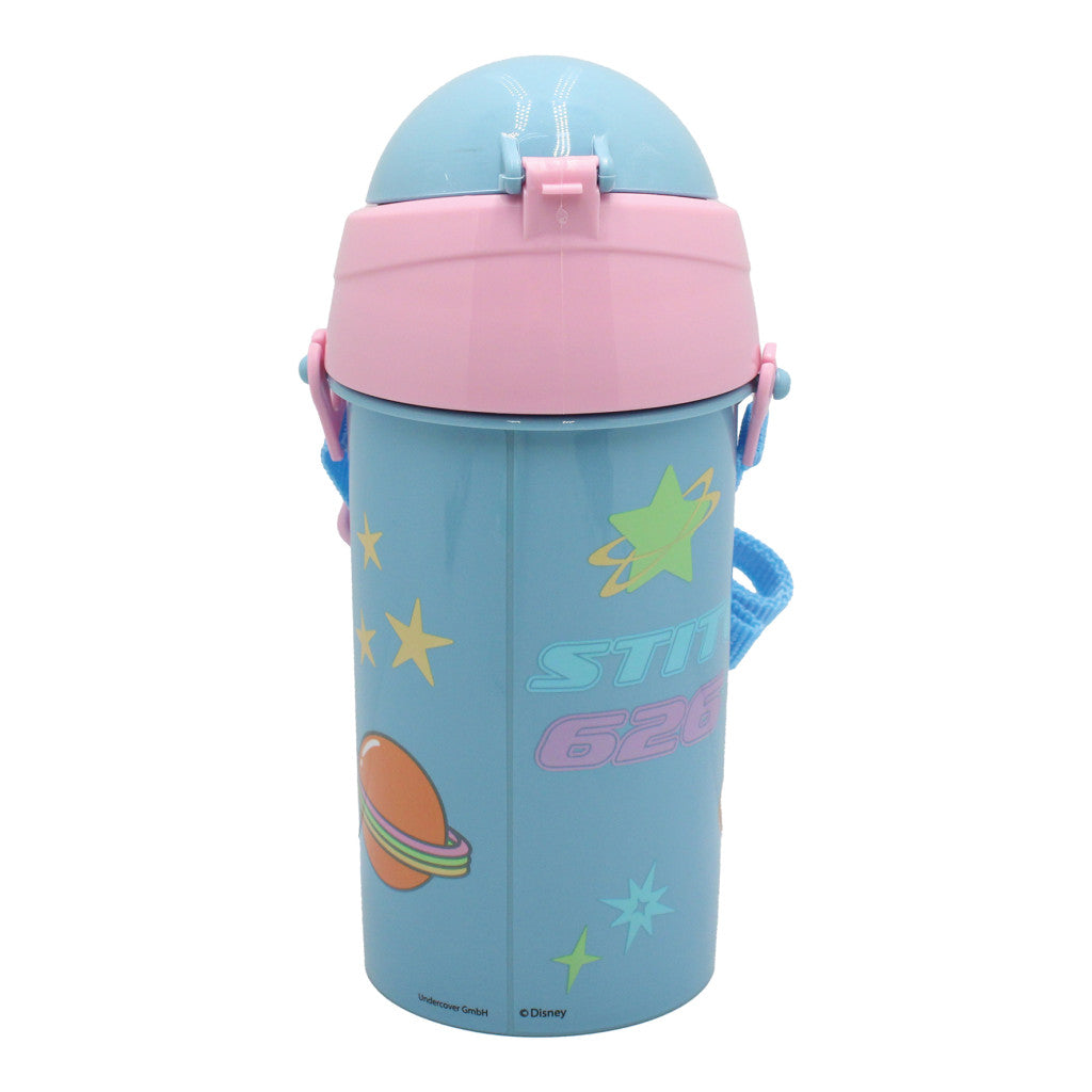 Disney Lilo and Stitch Alien 626 with Straw and Hook Plastic Drinking Bottle with Straw for Kids – 500 ml