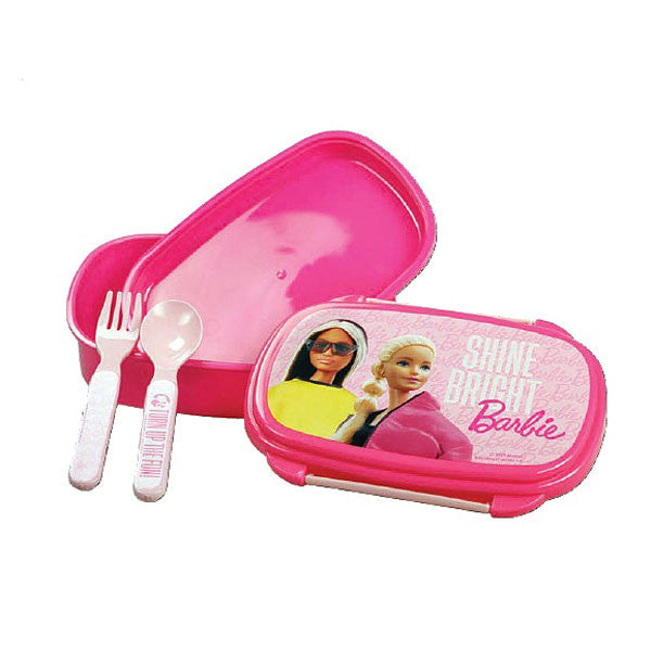 Boîte à lunch Barbie Shine Bright avec couverts pour enfants – 18 × 13 × 6,5 cm