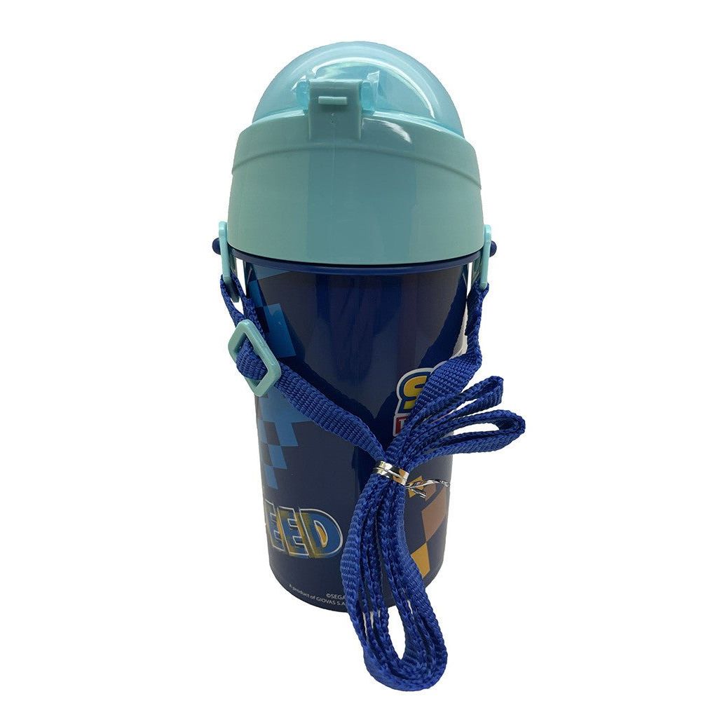Sonic the Hedgehog Speed Sonic the Hedgehog Sport-Trinkflasche aus Kunststoff mit Strohhalm für Kinder – 500 ml