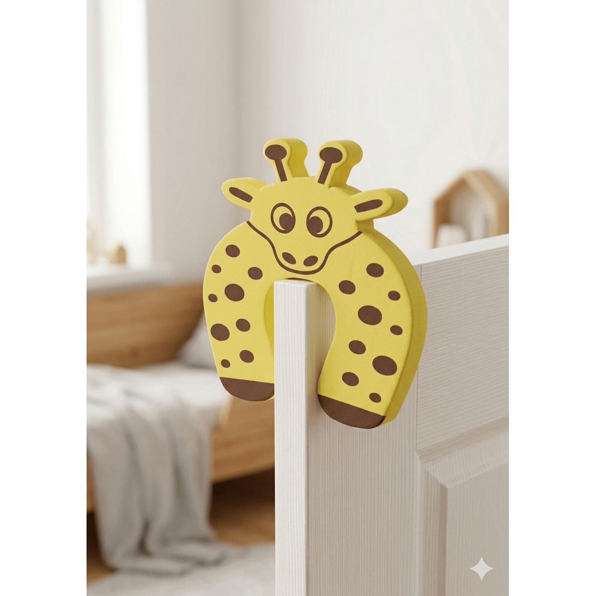 Tier-Motiv Türstopper Klemmschutz für Babys – Bunter Schaumstoff-Fingerschutz (Löwe, Giraffe, etc.)