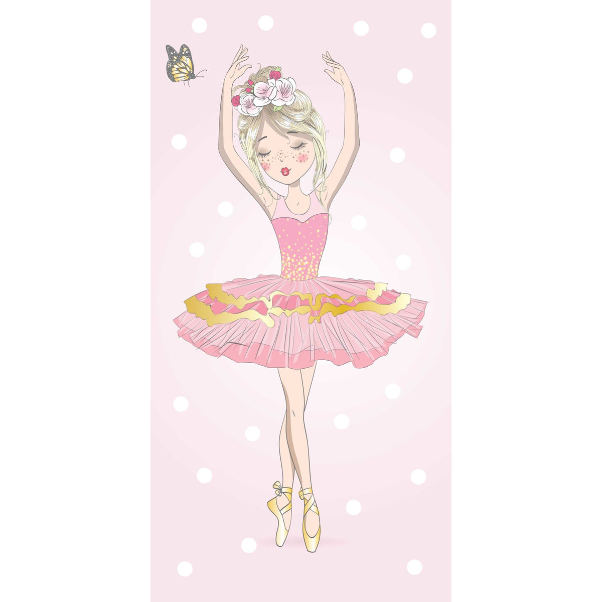 Ballet Ballerina Cotton Beach Towel for Kids – 70 × 140 cm