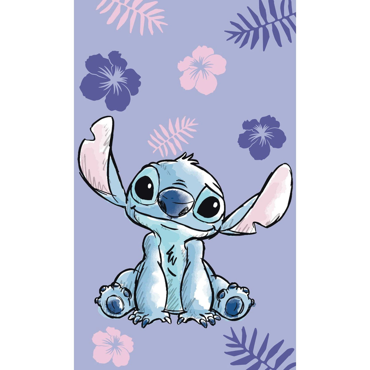 Disney Lilo und Stitch Purple Gesichtstuch für Kinder aus Baumwolle – 30 × 50 cm