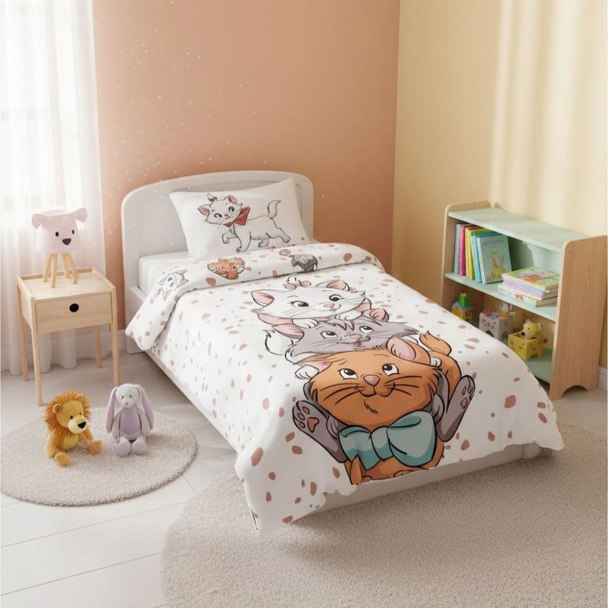 Disney Marie Friends Kinder Bettwäschebezug Babybettwäsche-Set – 100 × 135 cm + 40 × 60 cm, Baumwolle