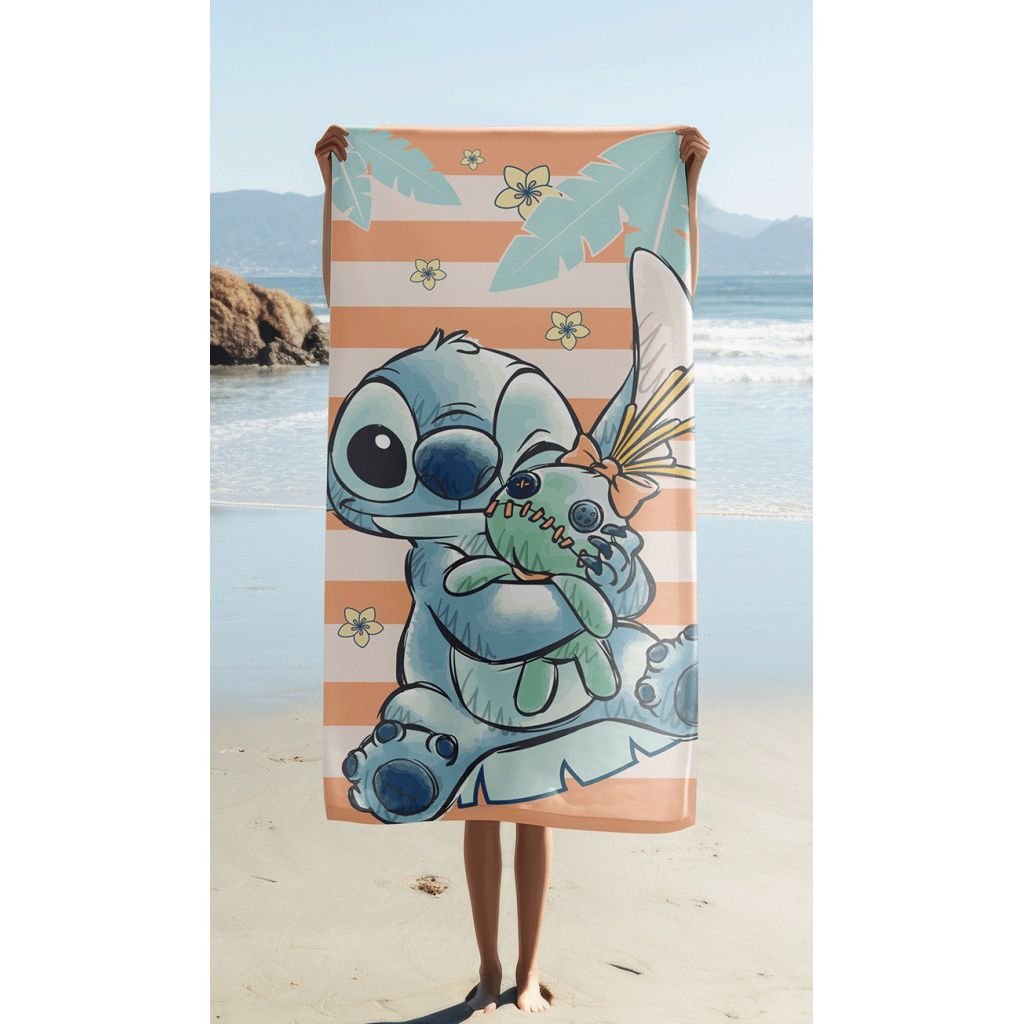 Disney Lilo und Stitch Tropical Hugs Badetuch für Kinder aus Baumwolle – 70 × 140 cm