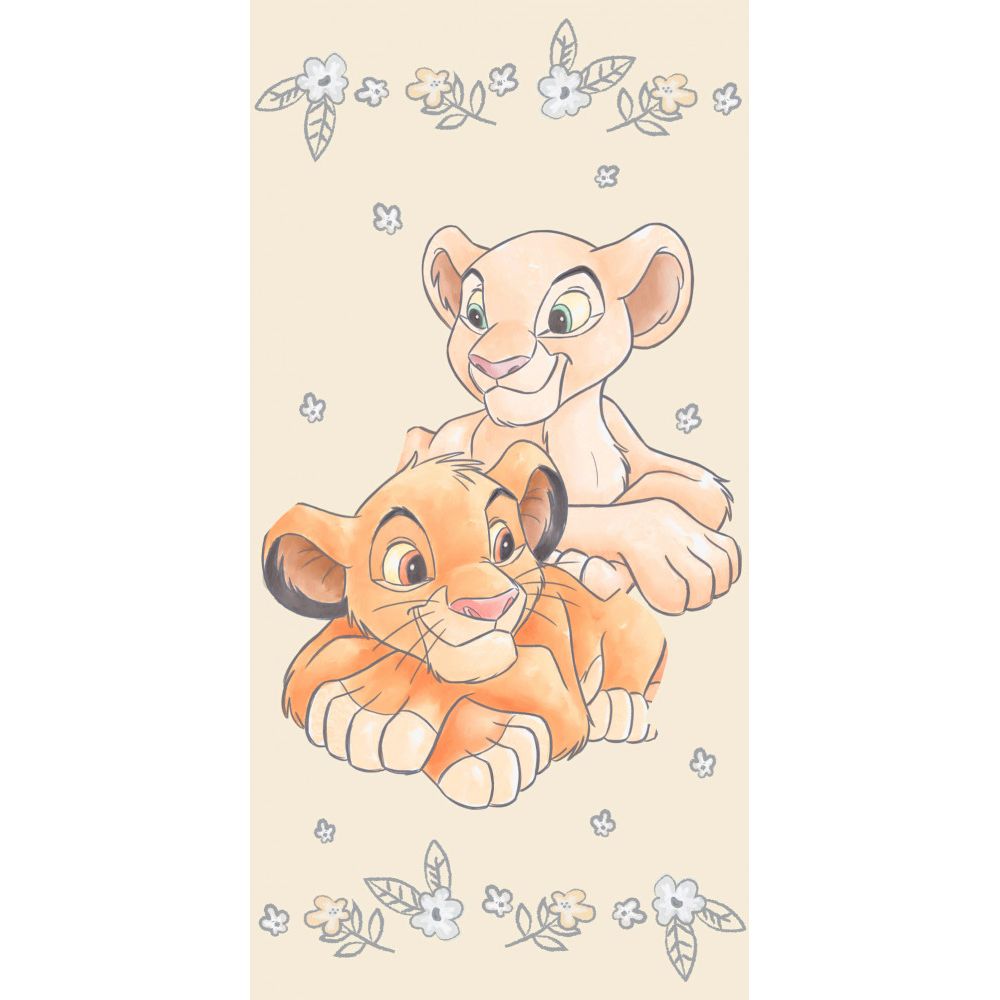 Disney The Lion King Simba & Nala, Yellow 70*140cm Cotton Kids Bath Towel – 70 × 140 cm