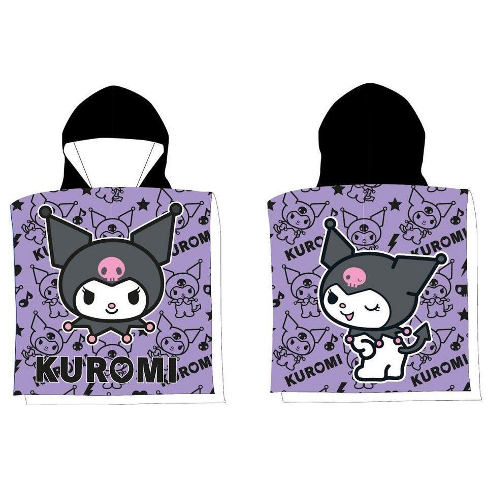 Hello Kitty Kuromi Chaos - (Fast Dry) Badeponcho für Kinder aus Polyester – 50 × 100 cm