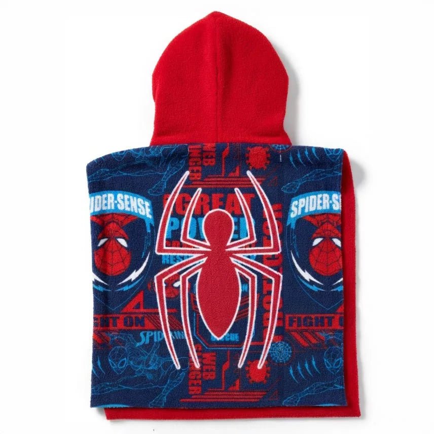 Marvel Spiderman Spider-Sense Strandponcho – Schnelltrocknender Kinder Badeponcho 50x100 cm