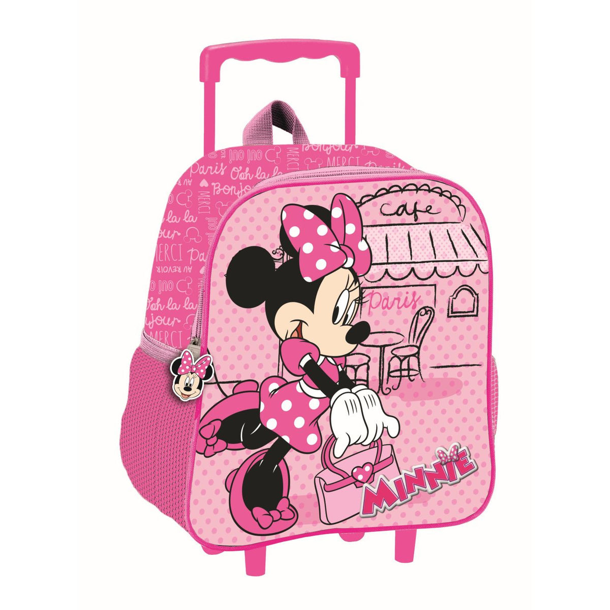 Disney Minnie Paris rollender Kindergartenrucksack für Kinder – 32 x 26 x 11 cm