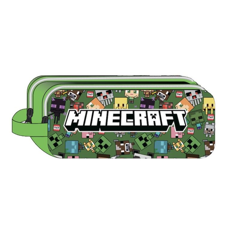 Trousse Minecraft 2 compartiments pour enfants – 23 x 10 x 6 cm