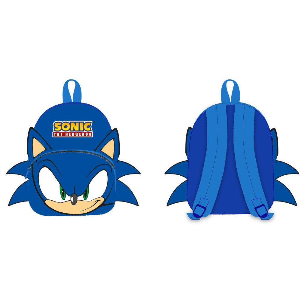 Sonic the Hedgehog Blur Plüsch Kindergartenrucksack für Kinder – 30 x 24 x 8 cm