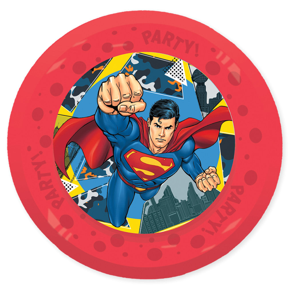 Superman Krypton Micro Premium Essteller 4-teiliges Set Flacher Teller für Kinder aus Kunststoff – 21 cm