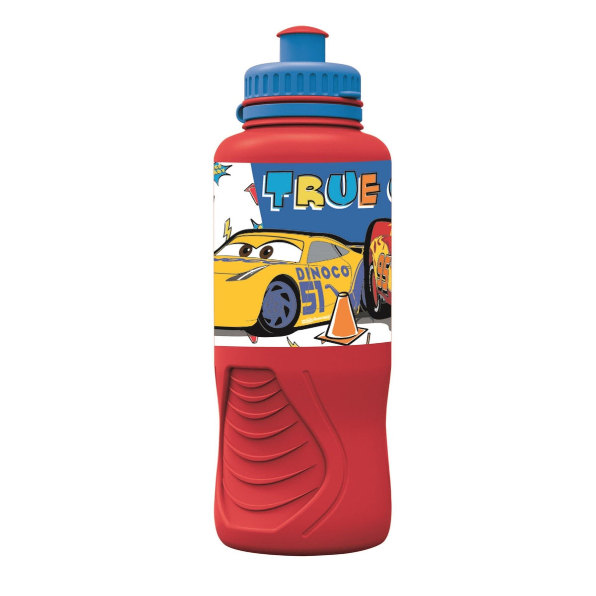 Disney Cars Lets Race Ergo Wasserflasche Sport-Trinkflasche aus Kunststoff mit Sportverschluss für Kinder – 430 ml, BPA-frei
