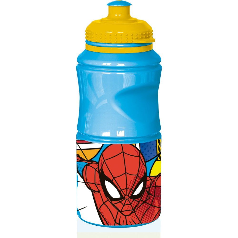 Spiderman Midnight Flyer Mond Sport-Trinkflasche aus Kunststoff mit Sportverschluss für Kinder – 380 ml, BPA-frei
