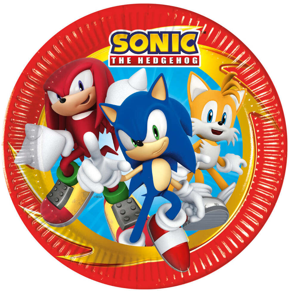 Sonic Pappteller 8 Stück 23 cm FSC