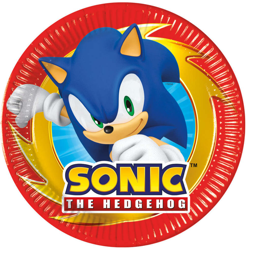 Sonic Pappteller 8 Stück 20 cm FSC