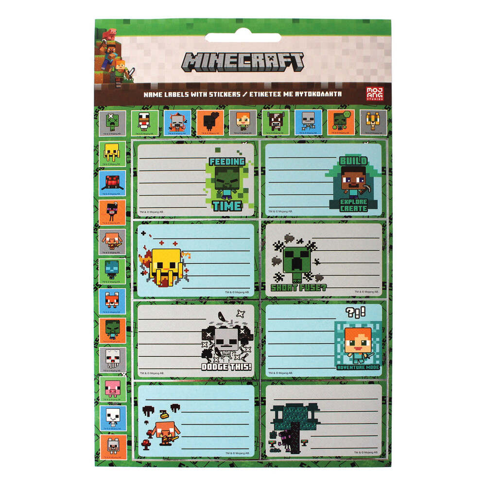 Produktbild: Minecraft Creepers Need Hugs Heftetiketten mit Aufklebern 16 Stück