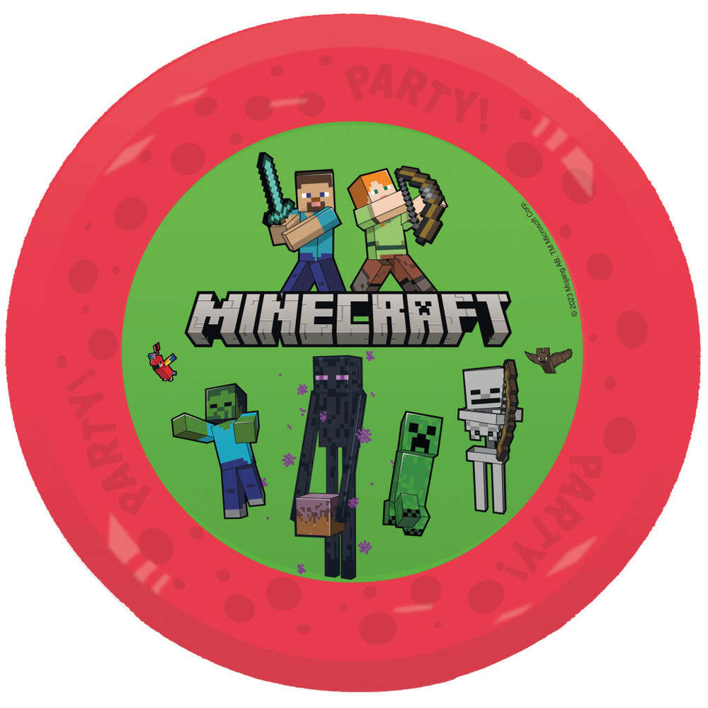 Produktbild: Minecraft Party Kunststoffteller 4er-Set 21 cm